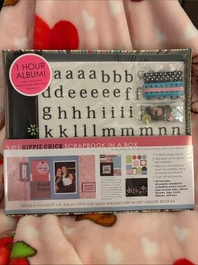 Hippie Chick Scrapbook In A Box kit by S.E.I.,  8" x 8" memory book, floral box